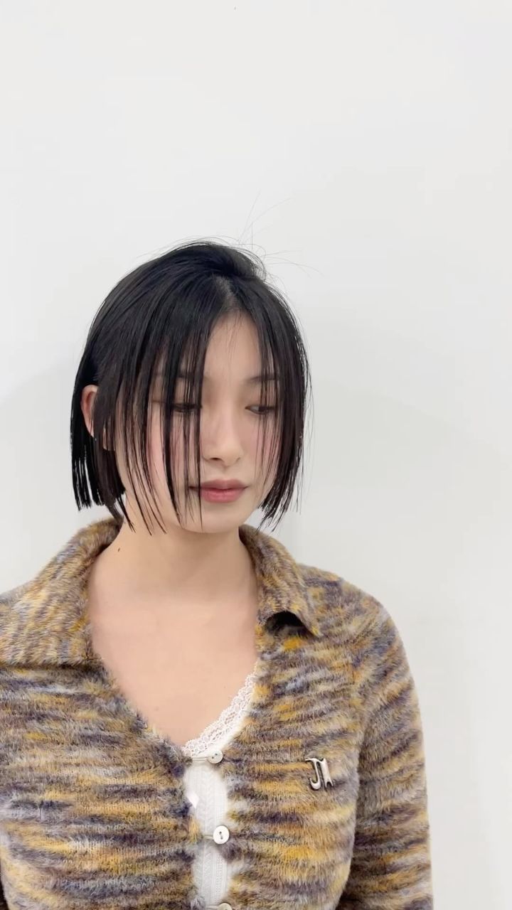 슬릭펌 · 단발
