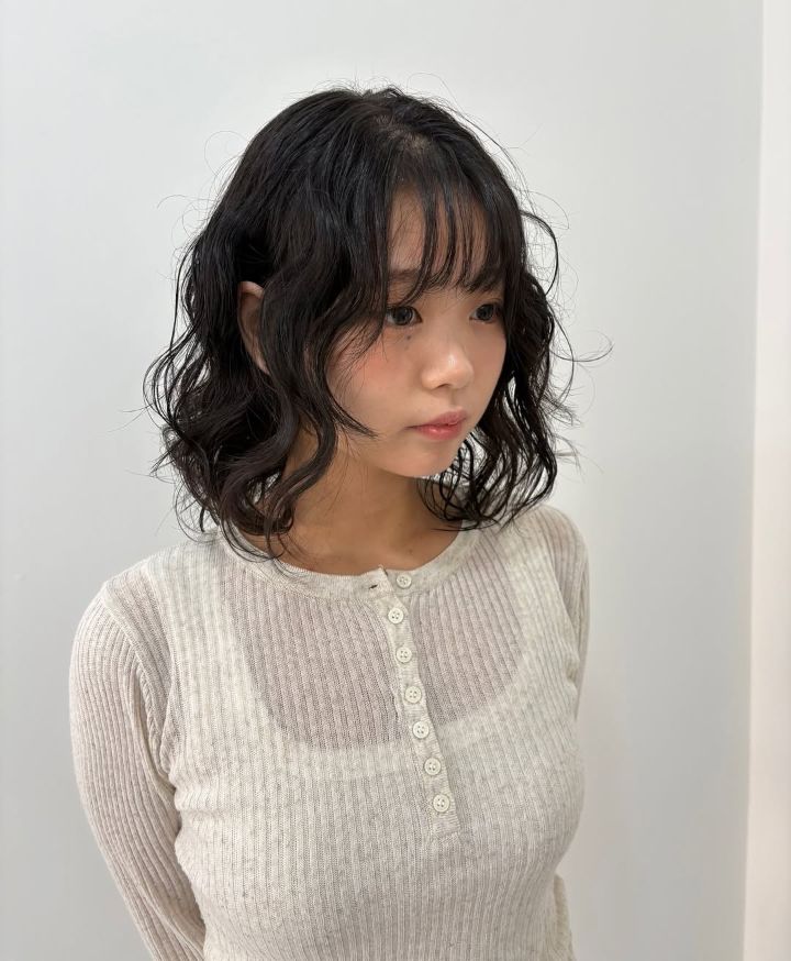 히피펌 · 단발