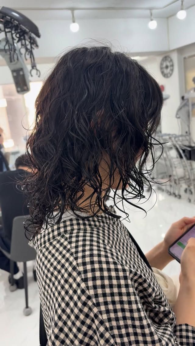 히피펌 · 단발