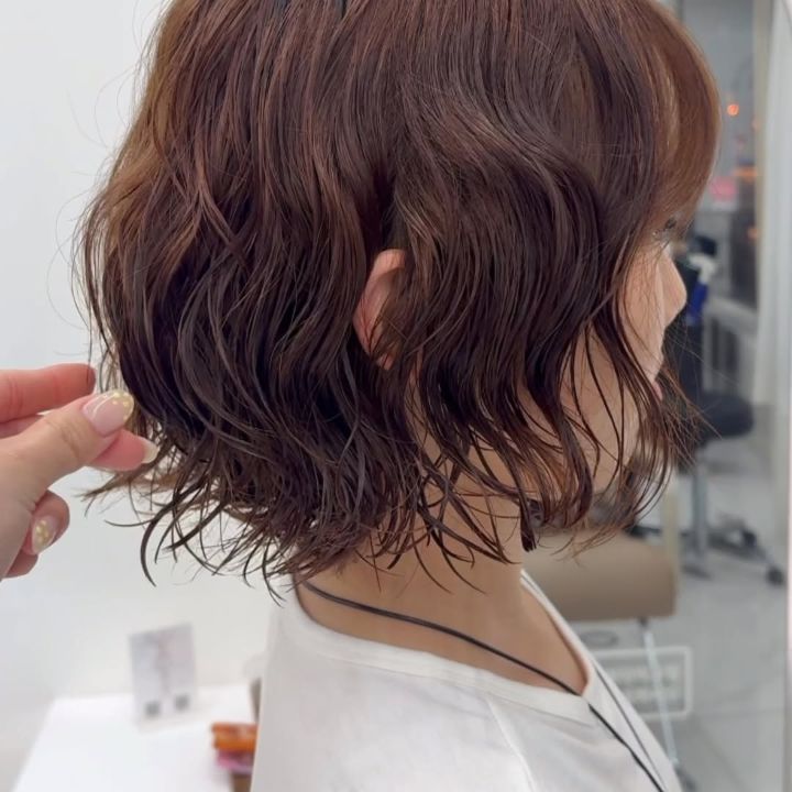 물결펌 · 단발